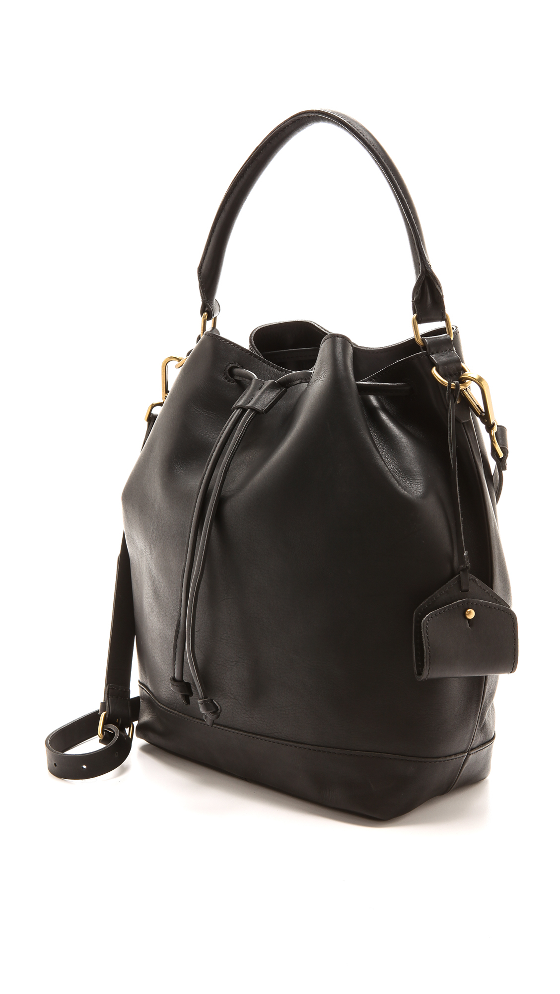 Madewell Leather Bucket Bag in Black - Lyst
