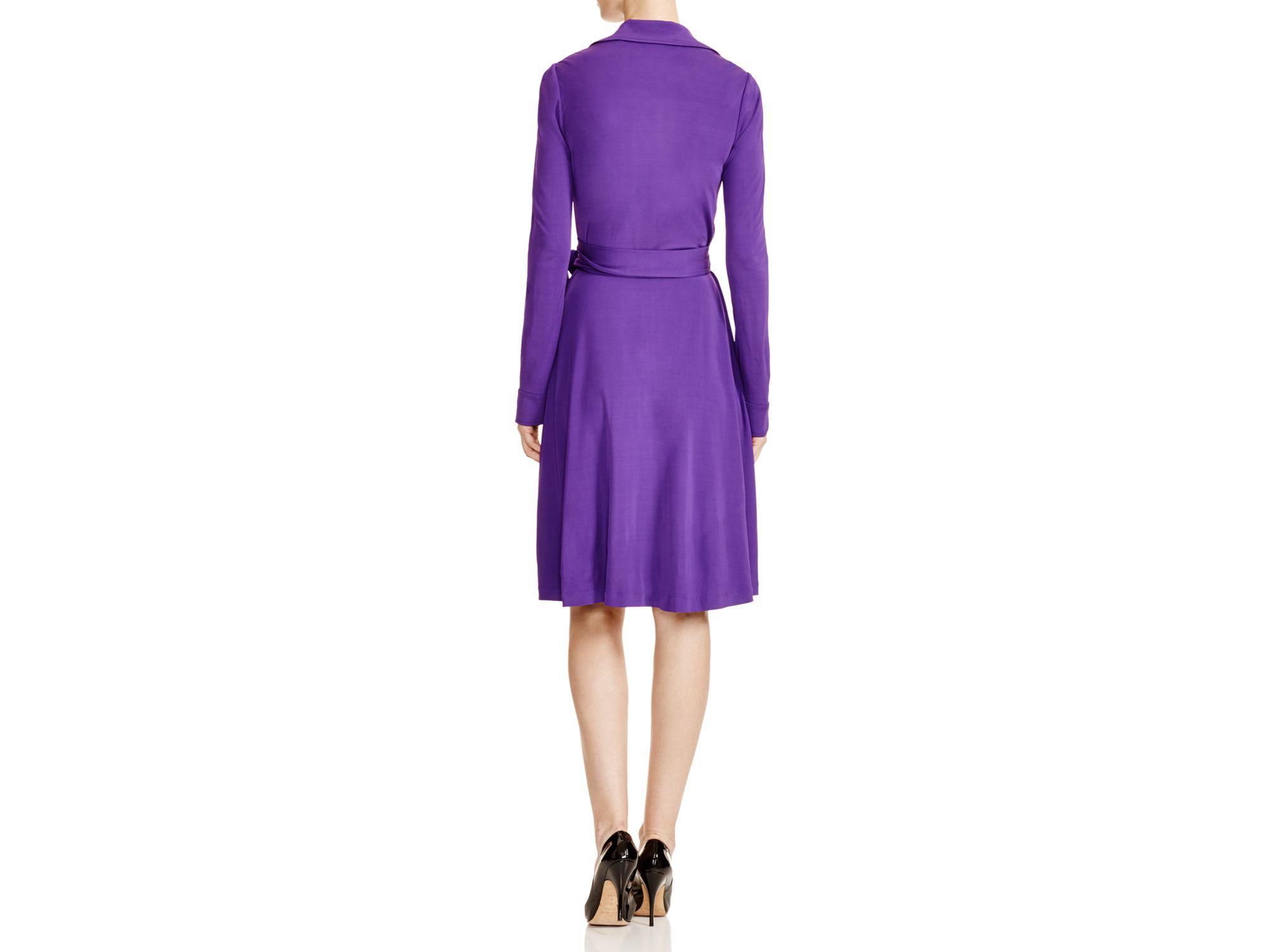 Diane von Furstenberg Long Sleeve Wrap Dress in Purple | Lyst