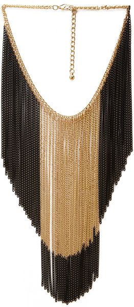 Forever 21 Two-Tone Hanging Chain Necklace in Gold (Gold/black) | Lyst