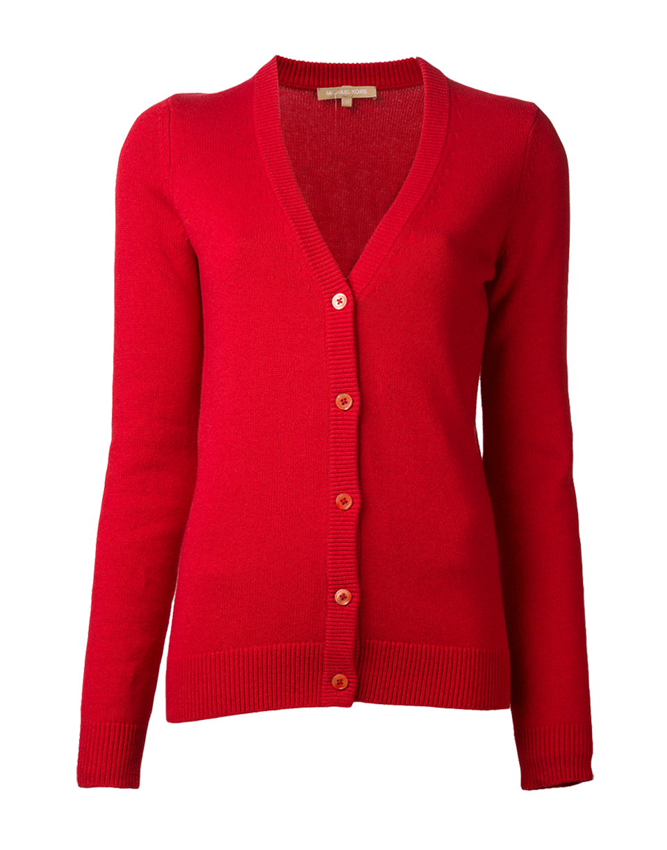 Michael Kors Cotton Cashmere Long Cardigan in Scarlet (Red) - Lyst