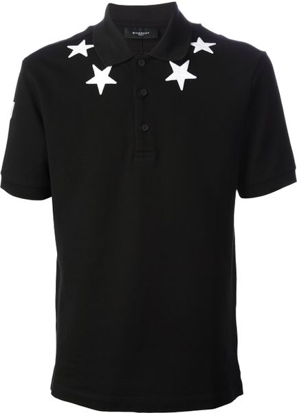 Givenchy Star Embroidered Polo Shirt in Blue for Men | Lyst