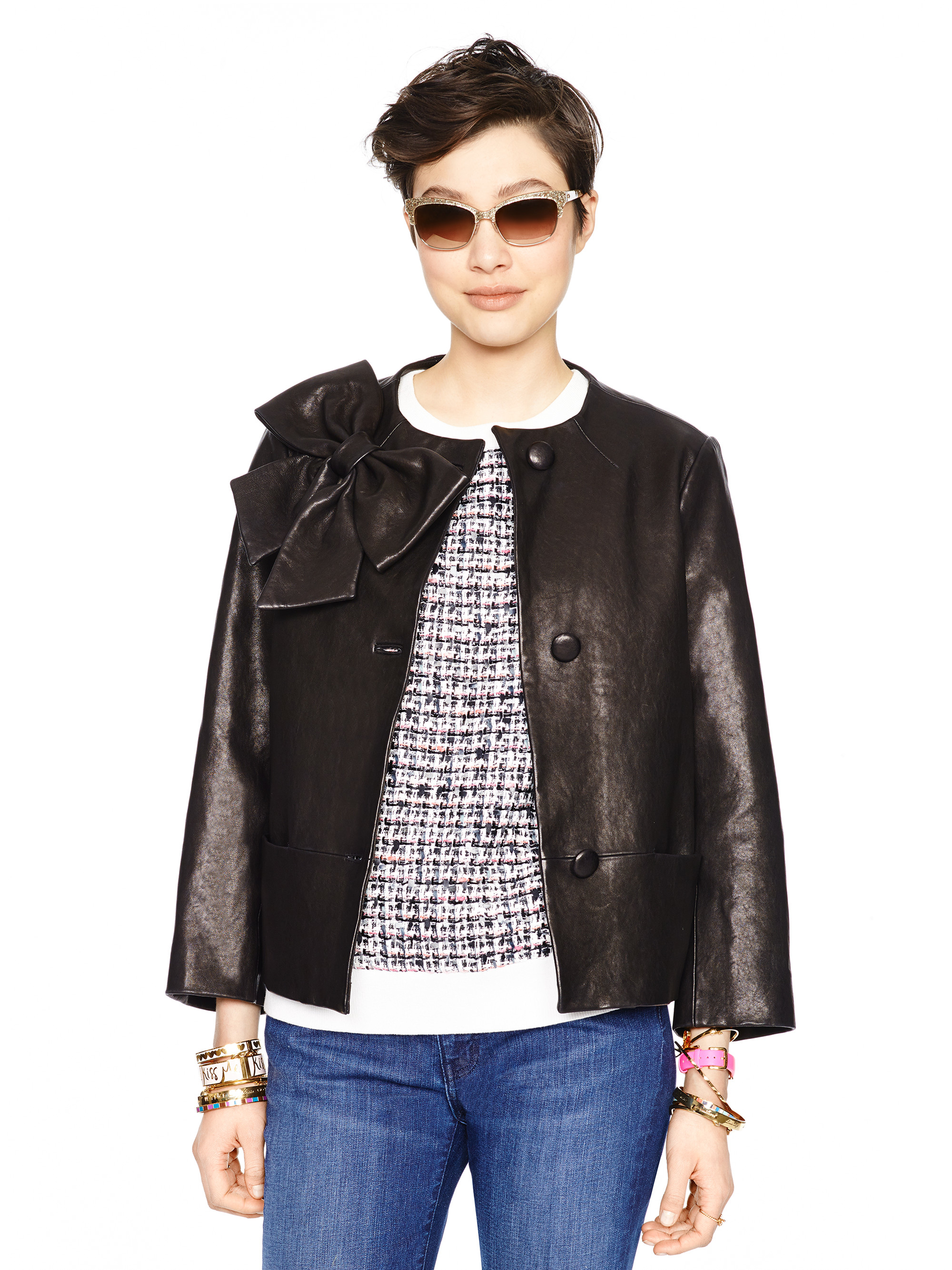 Kate Spade Leather Dorothy Jacket In Black Lyst