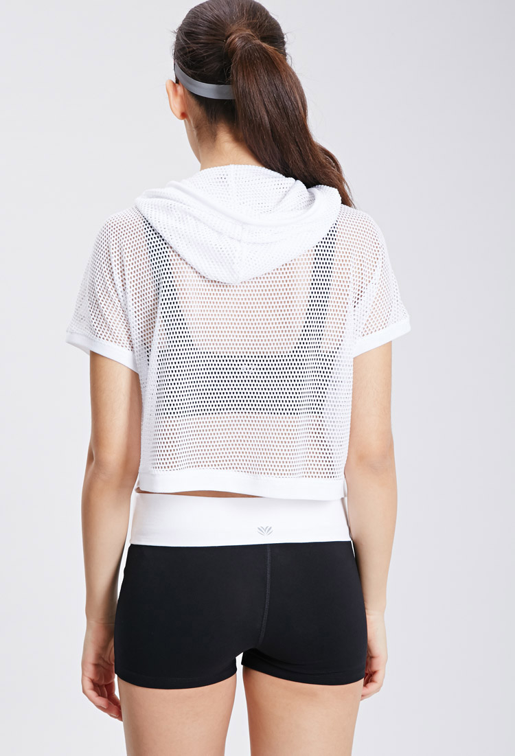 mesh pullover hoodie