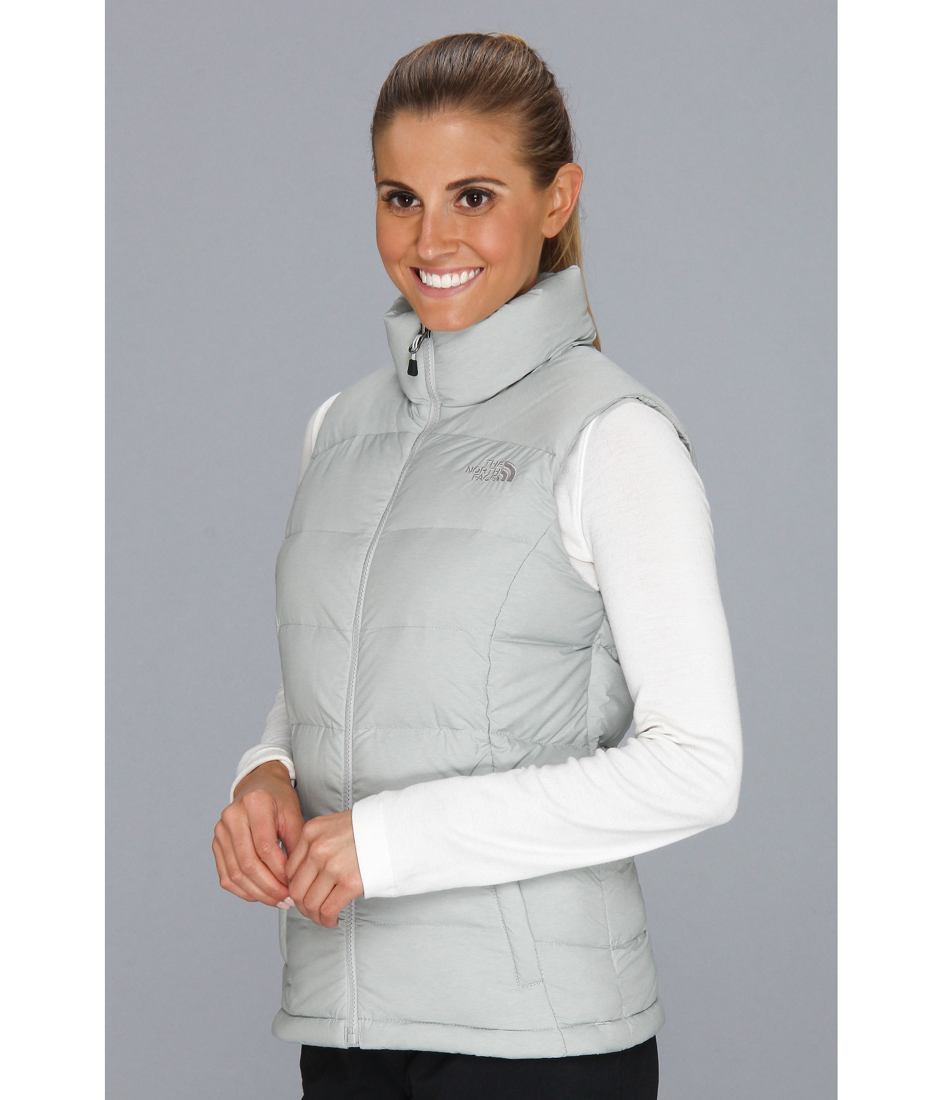 north face women's gray vest