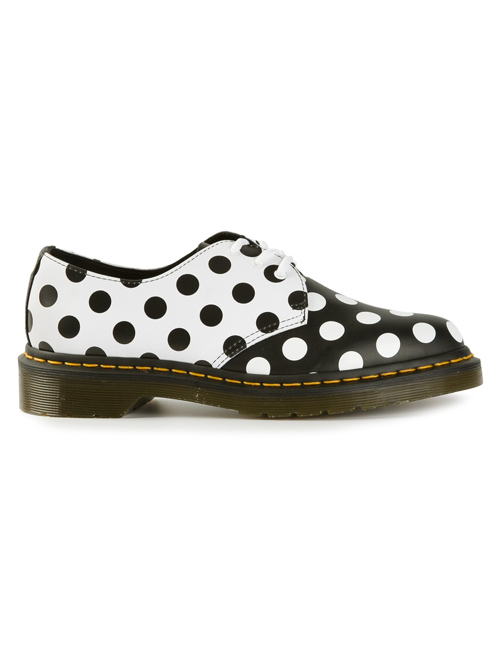 Dr. Martens Meris Polka Dot Shoes in White (Black) | Lyst