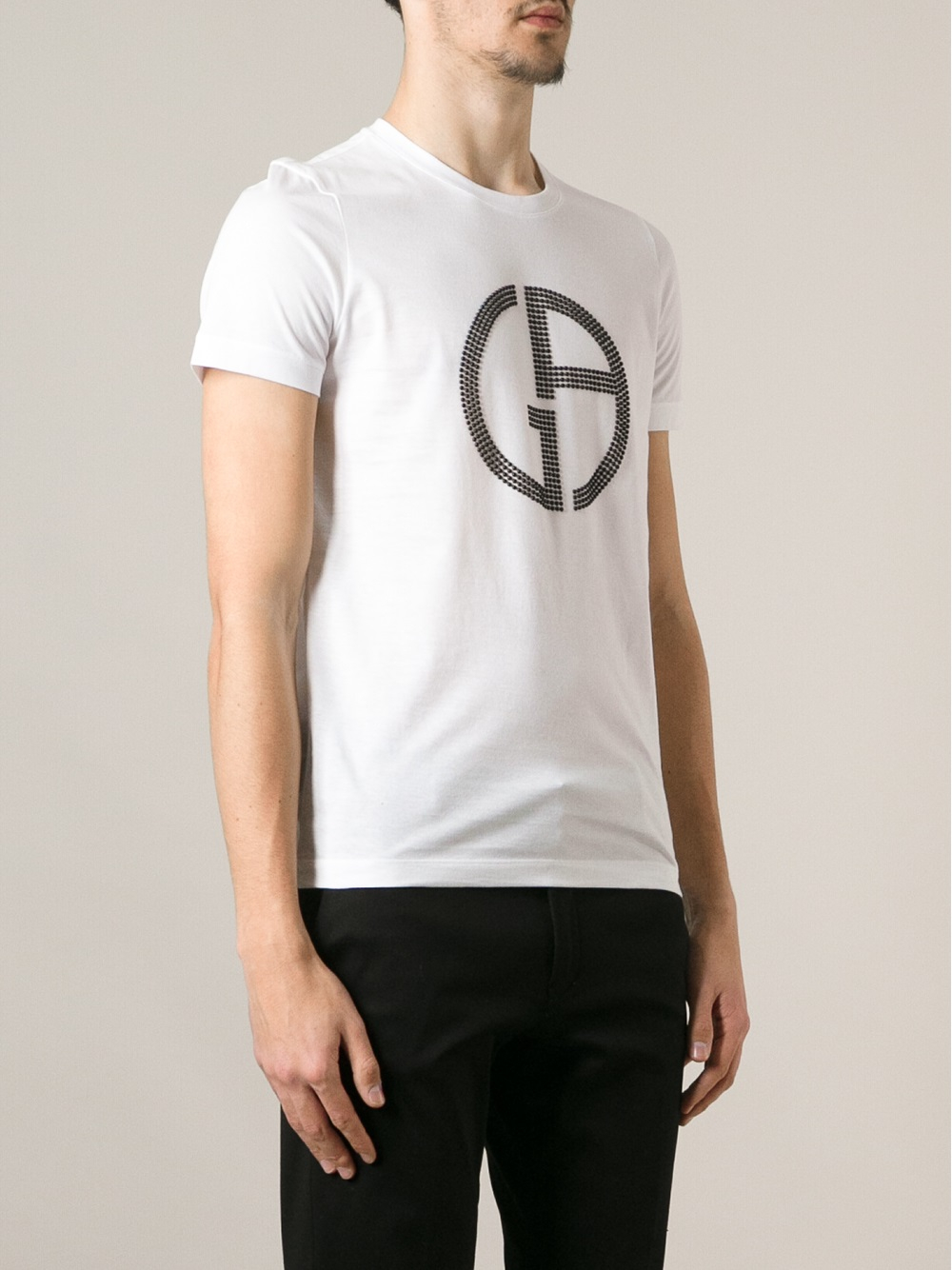 Giorgio Armani Logo Tshirt in White for Men - Lyst