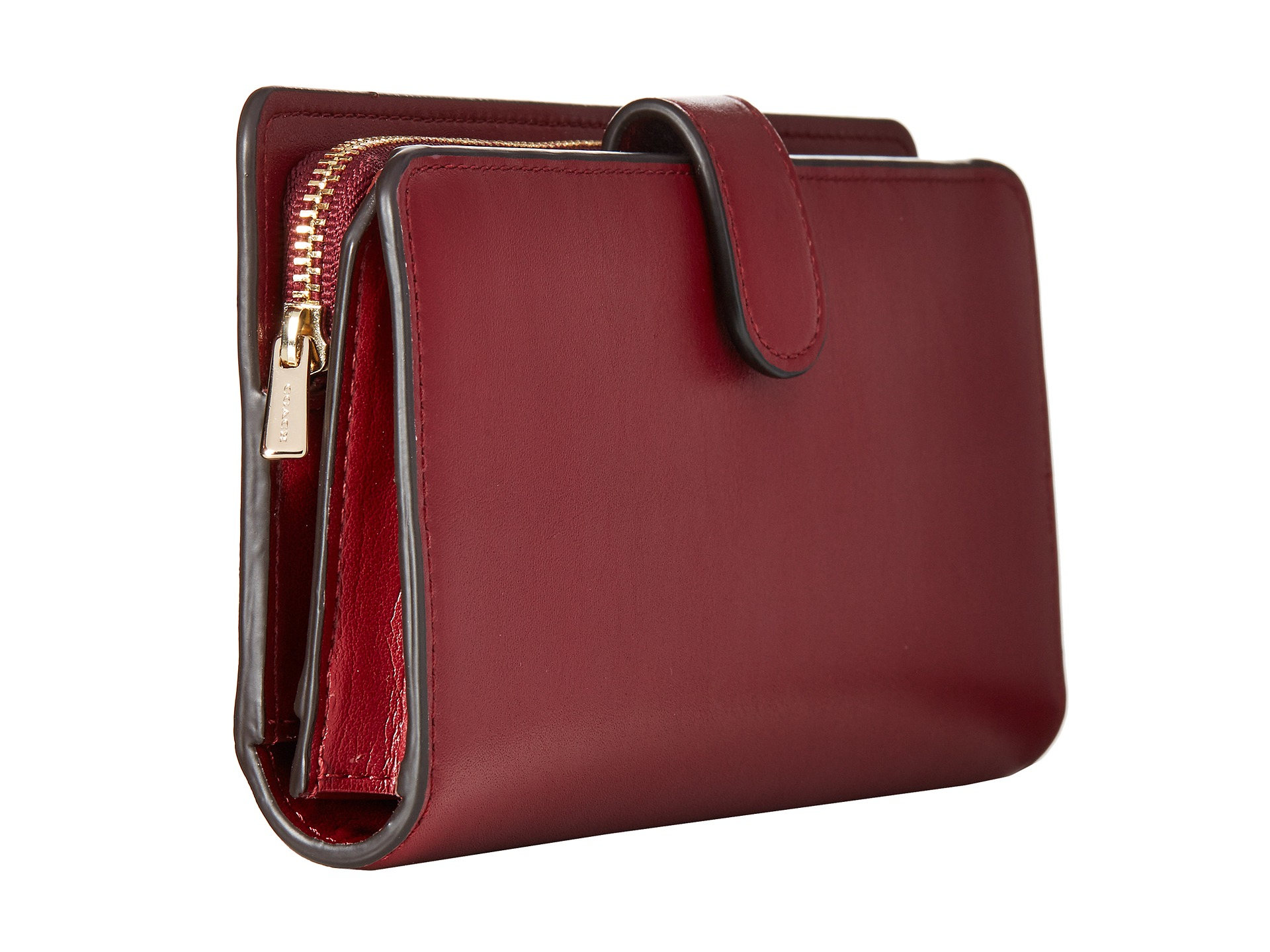 Lyst - Coach Madison Leather Skinny Wallet in Red