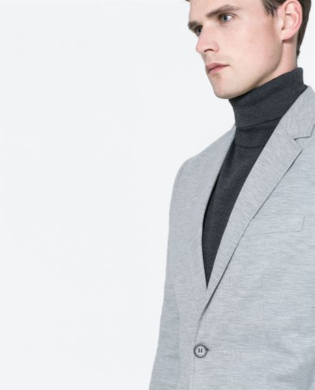 Zara Basic Blazer in Gray for Men (Grey marl) | Lyst