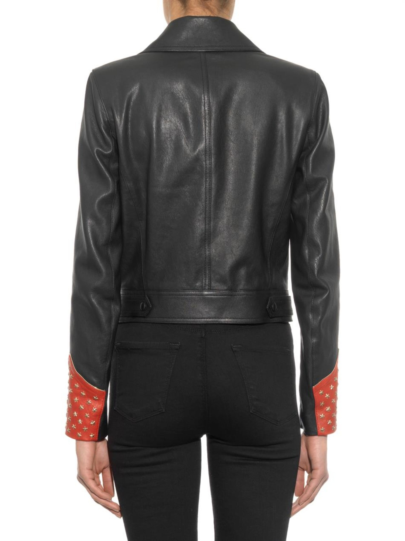 Saint Laurent Embellished Leather Jacket in Black Lyst