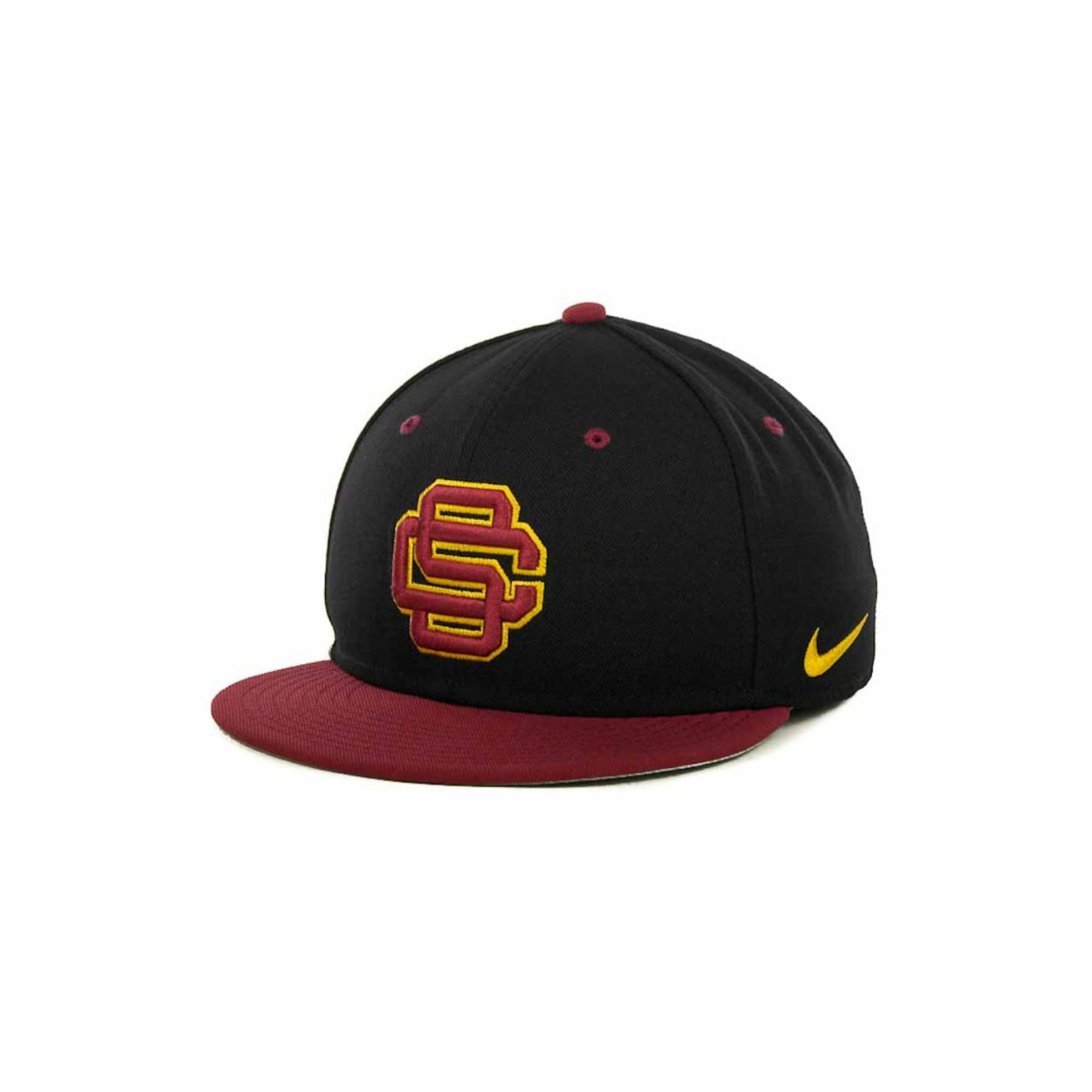 Nike Usc Trojans Ncaa Team Sports Authentic Fitted Cap in Black/Crimson ...