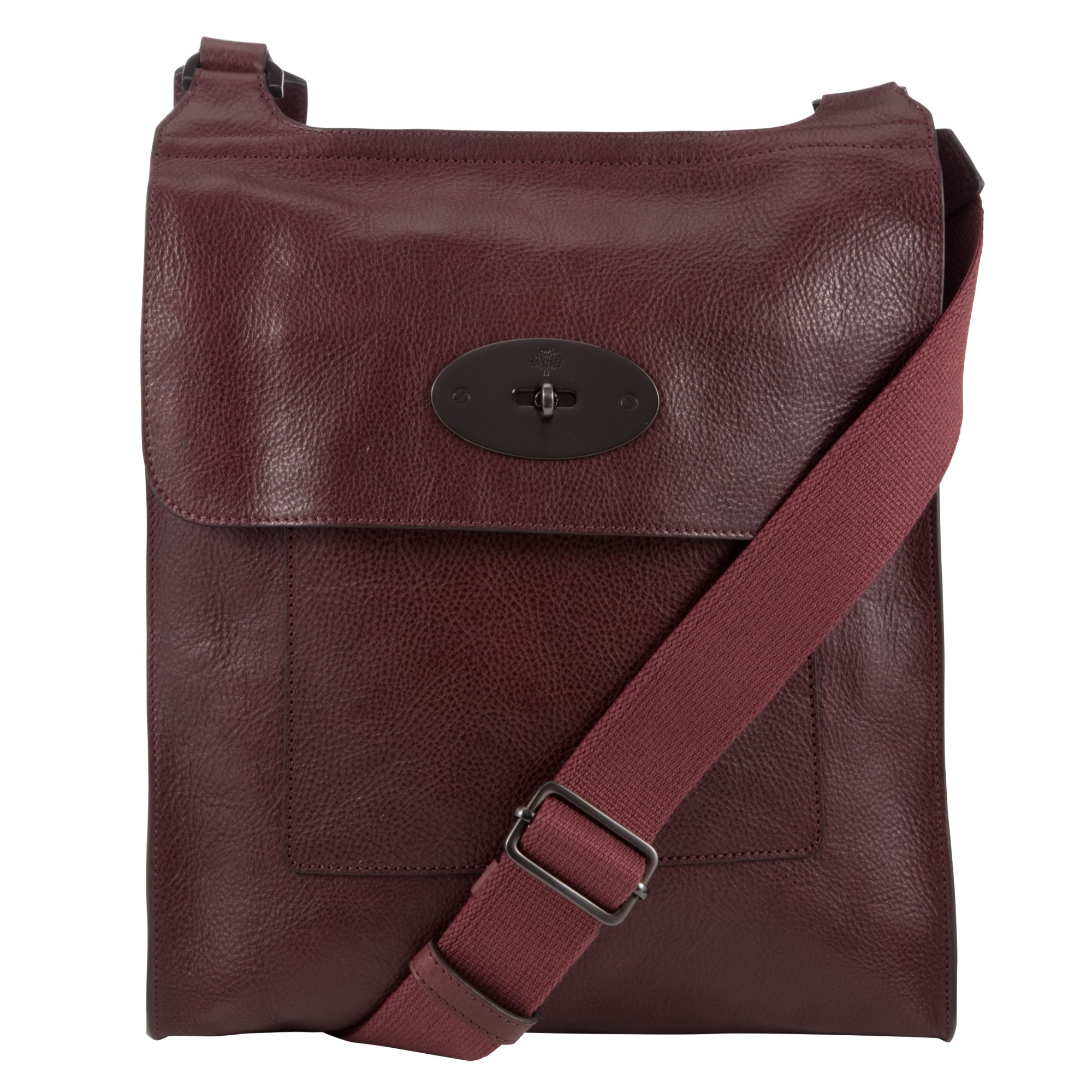 Mulberry Antony Leather Messenger Across Body Bag in Purple (Oxblood