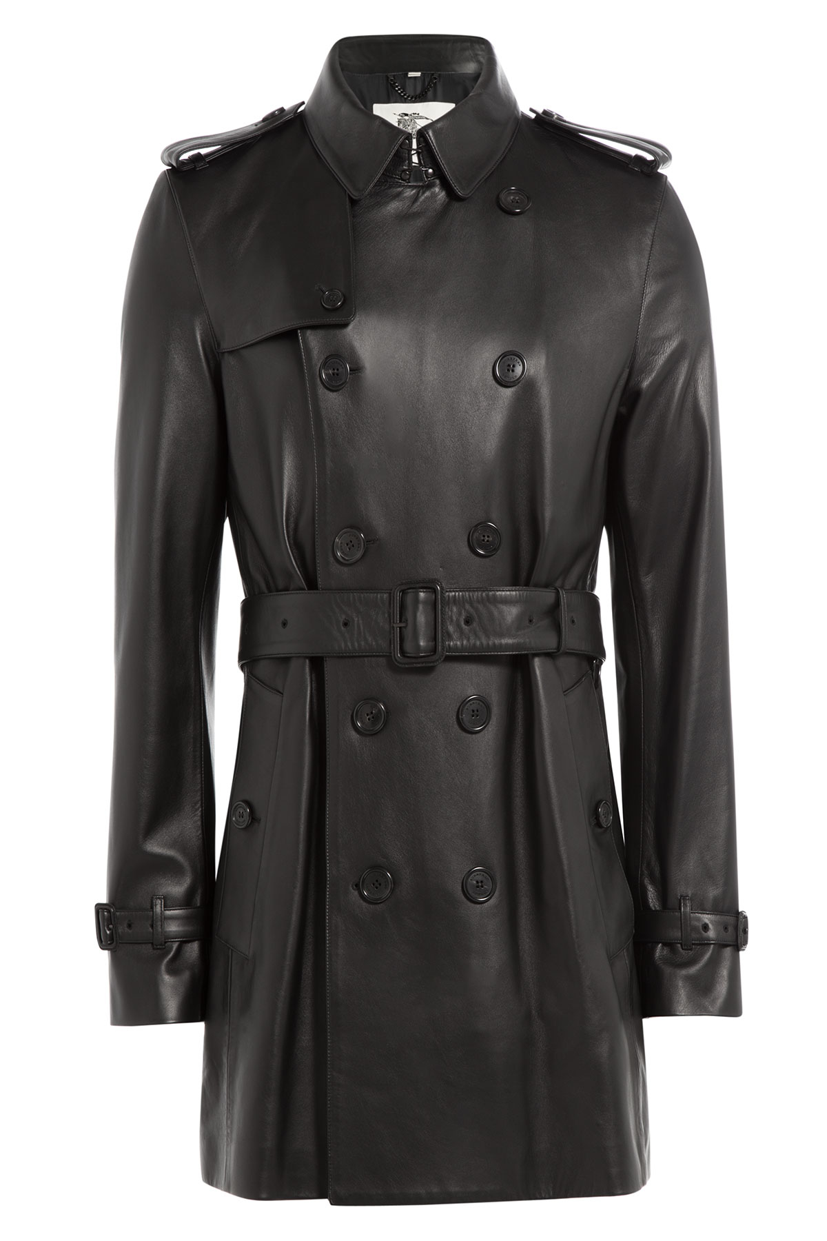 Burberry Leather Trench Coat - Black in Black for Men | Lyst