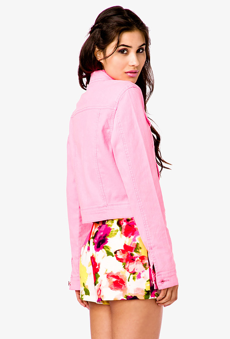 Forever 21 Neon Denim Jacket in Neon Pink (Pink) Lyst