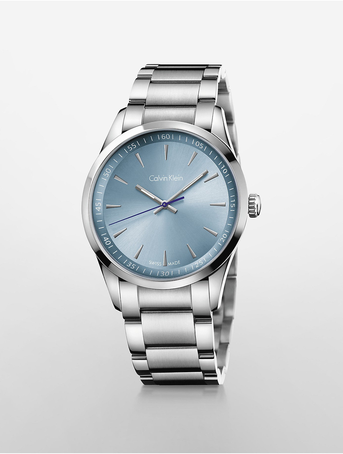 Calvin klein Platinum Bold Light Blue Dial Watch in Metallic for Men Lyst