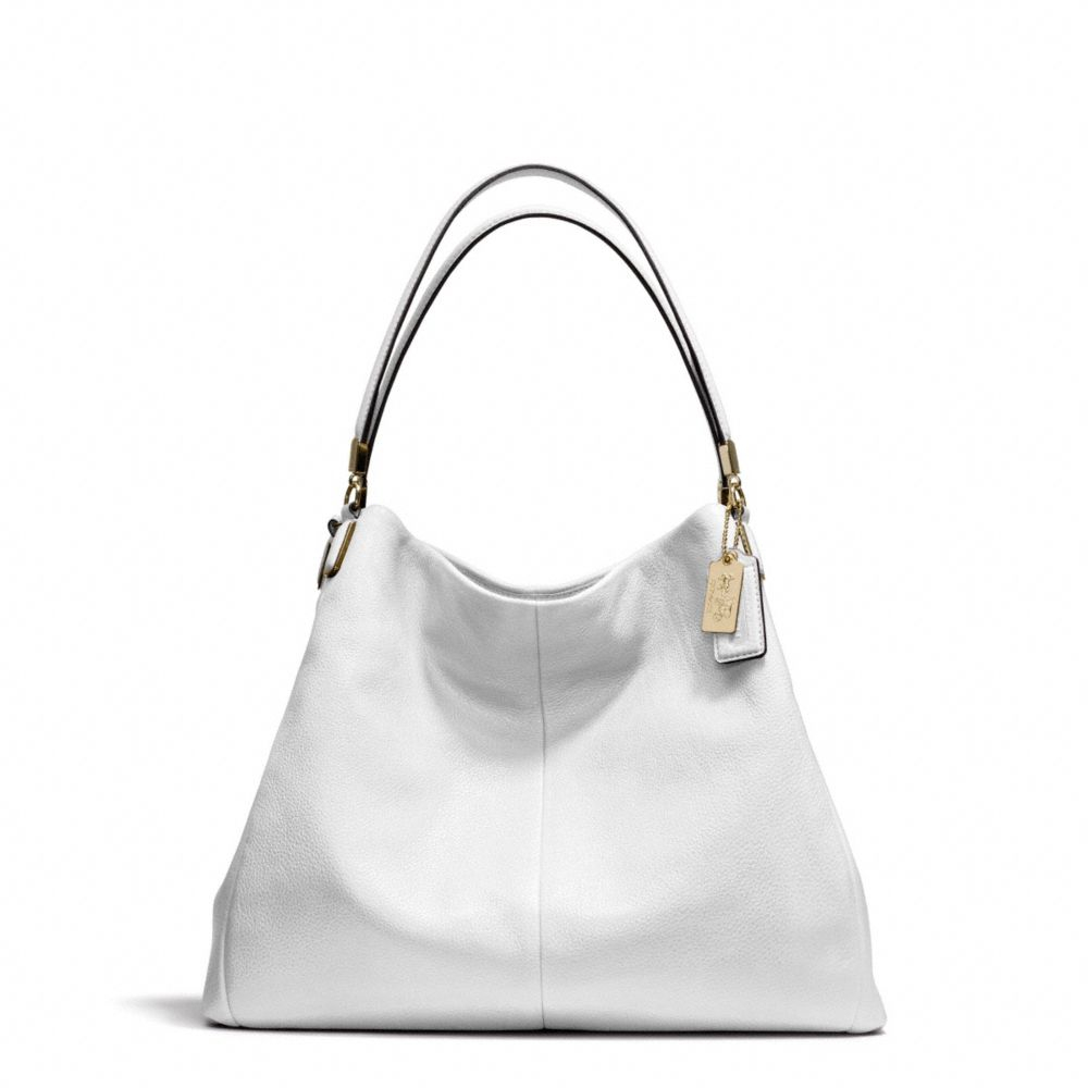 COACH Madison Phoebe Shoulder Bag in Leather in li/White (Black) - Lyst