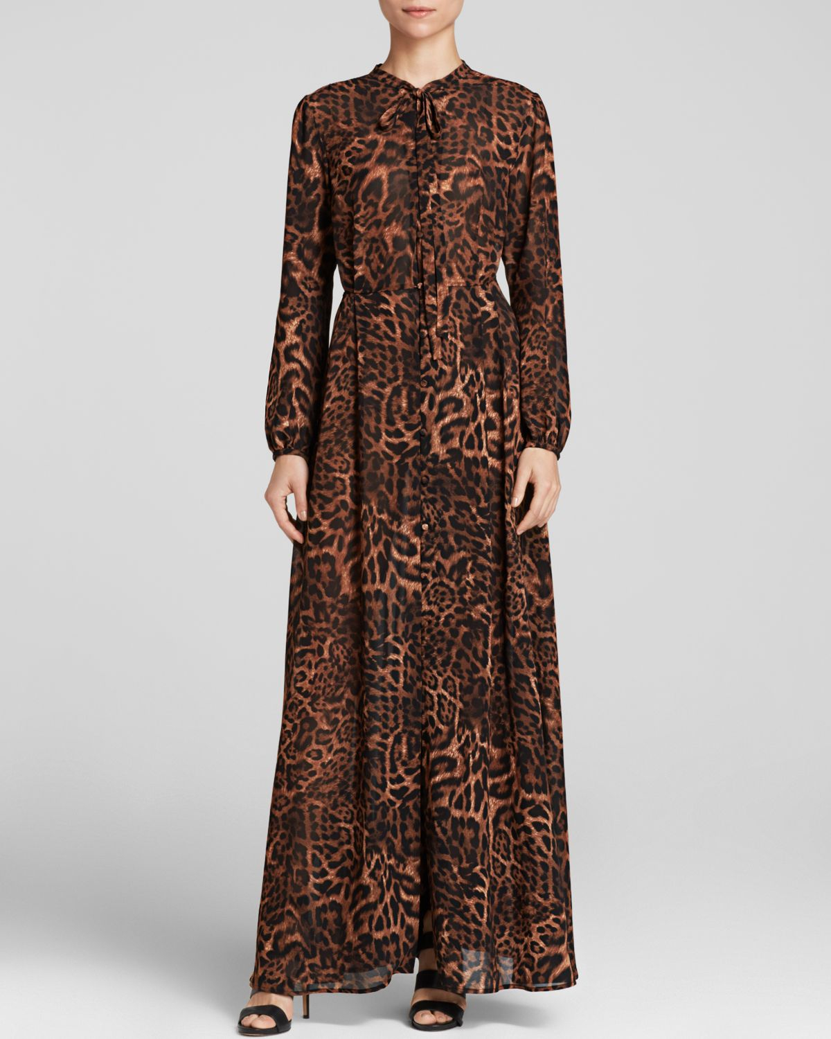 michael kors maxi dress with sleeves