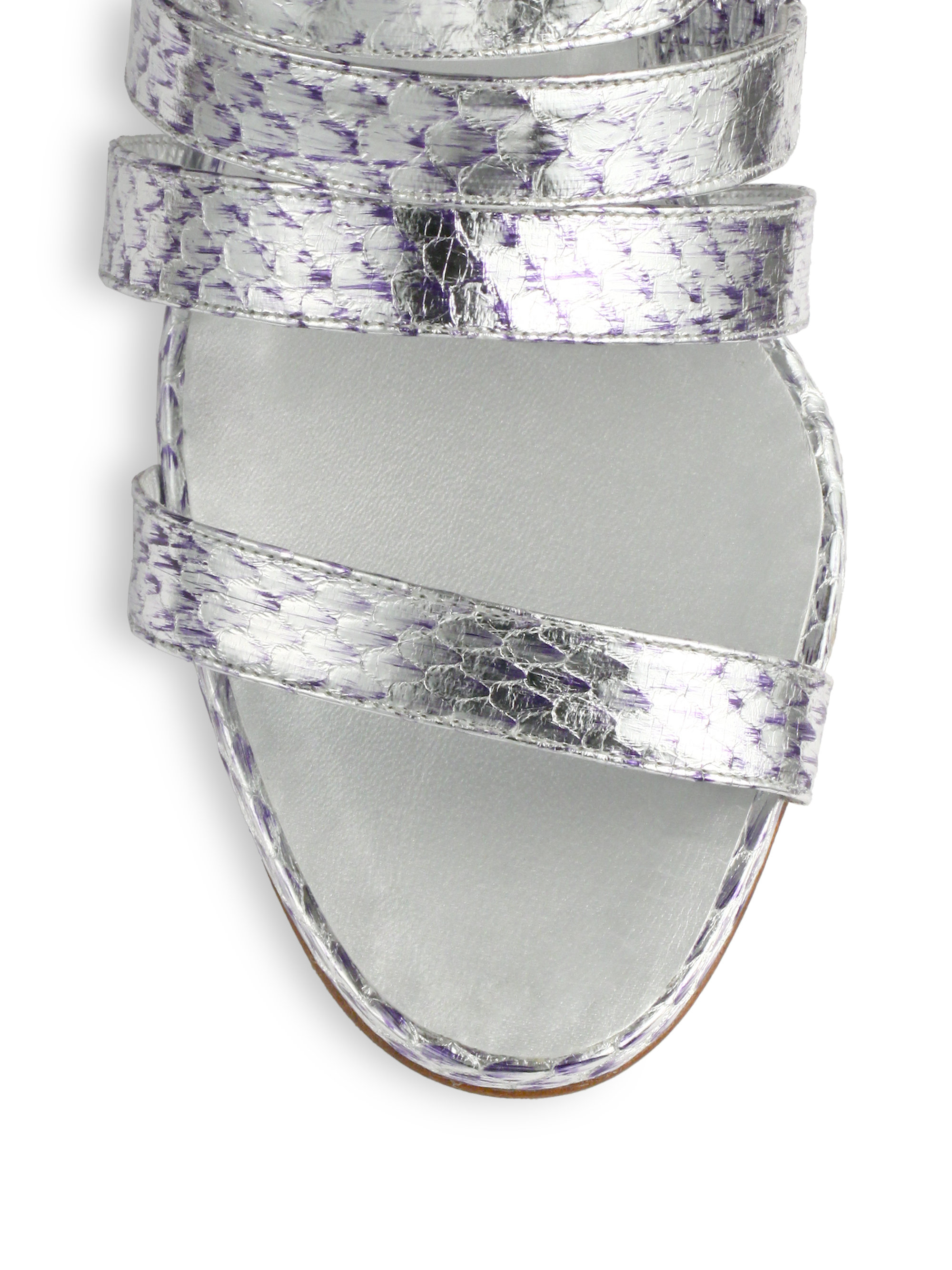 snakeskin mule sandals