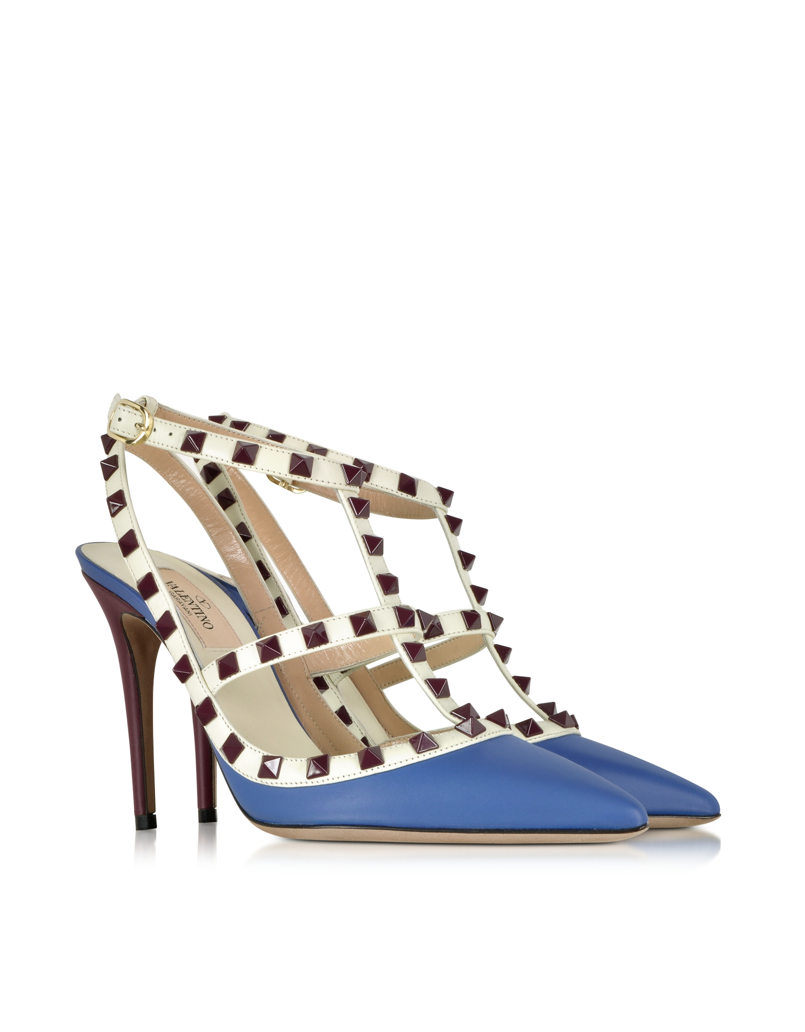 valentino blue rockstud shoes