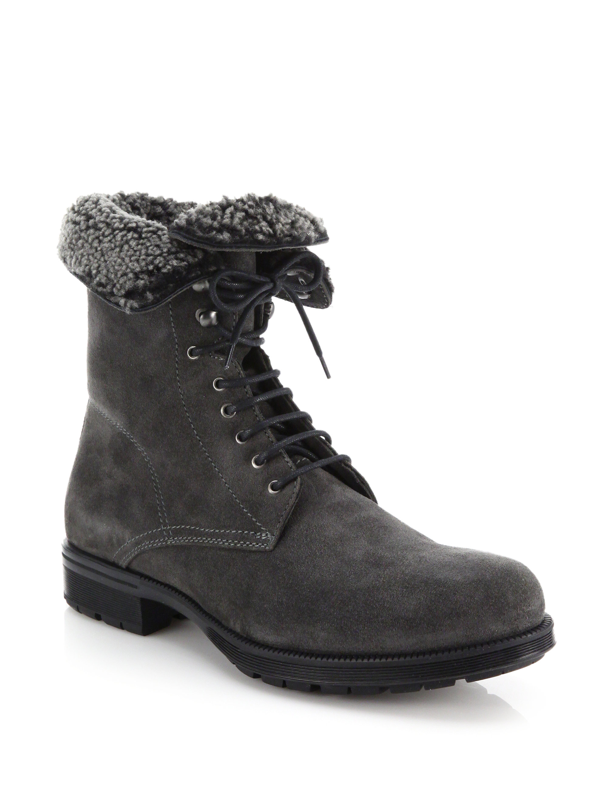 grey shearling boots