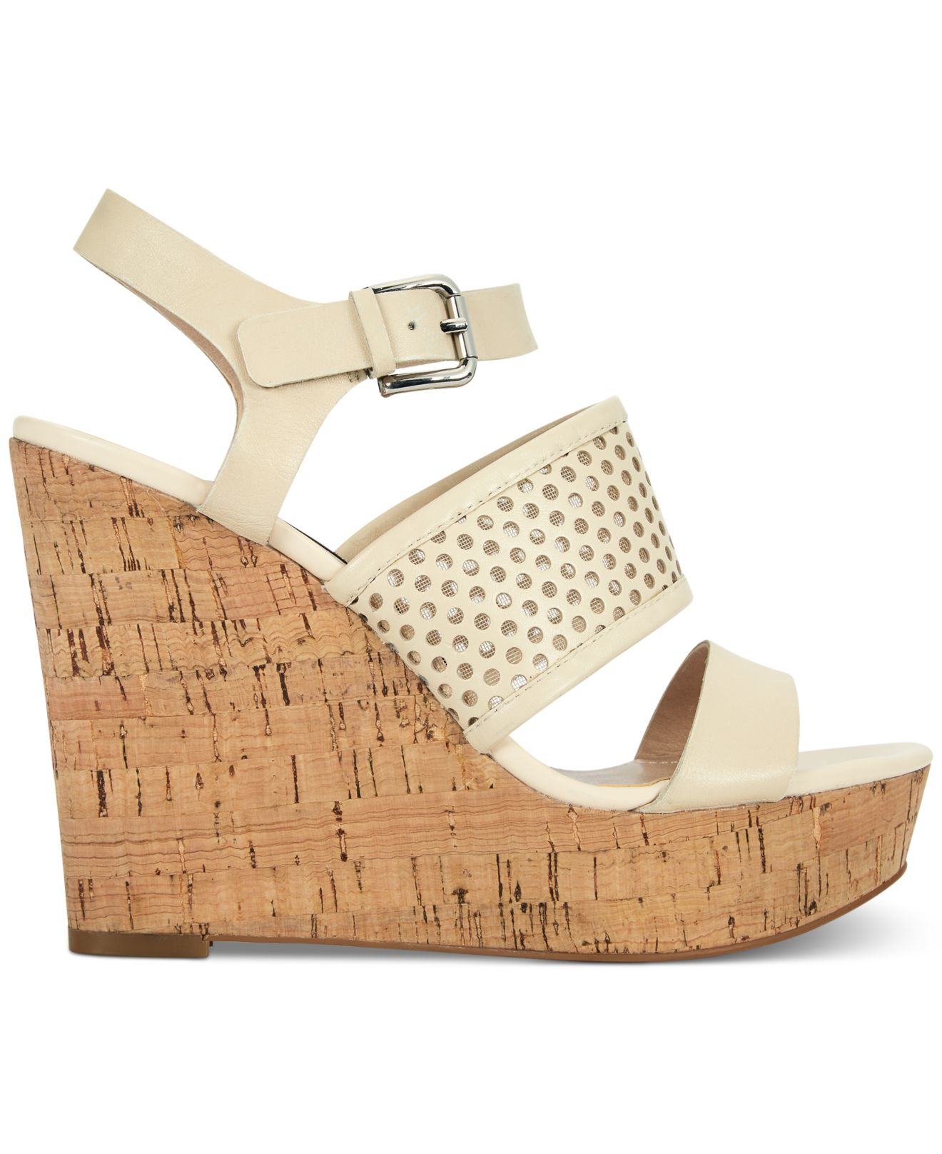 Lyst French Connection  Devi Platform Wedge Sandals  in White