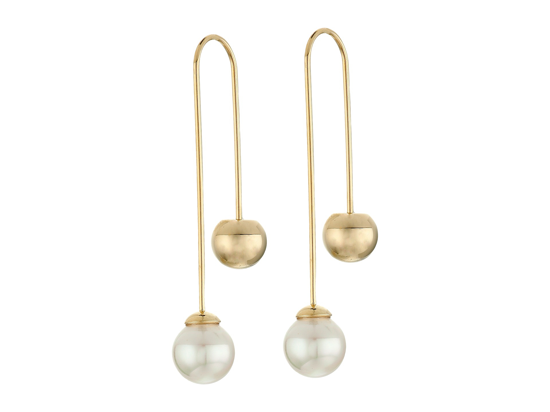 Lyst Majorica Callie P Through Earrings In Metallic Gallery