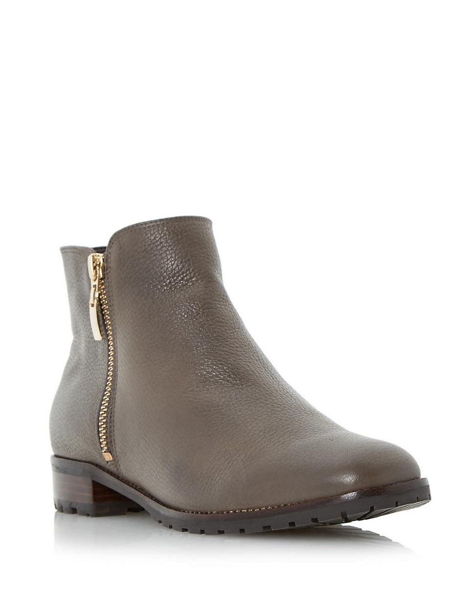 Dune Porta Leather Ankle Boots in Gray (Grey) | Lyst