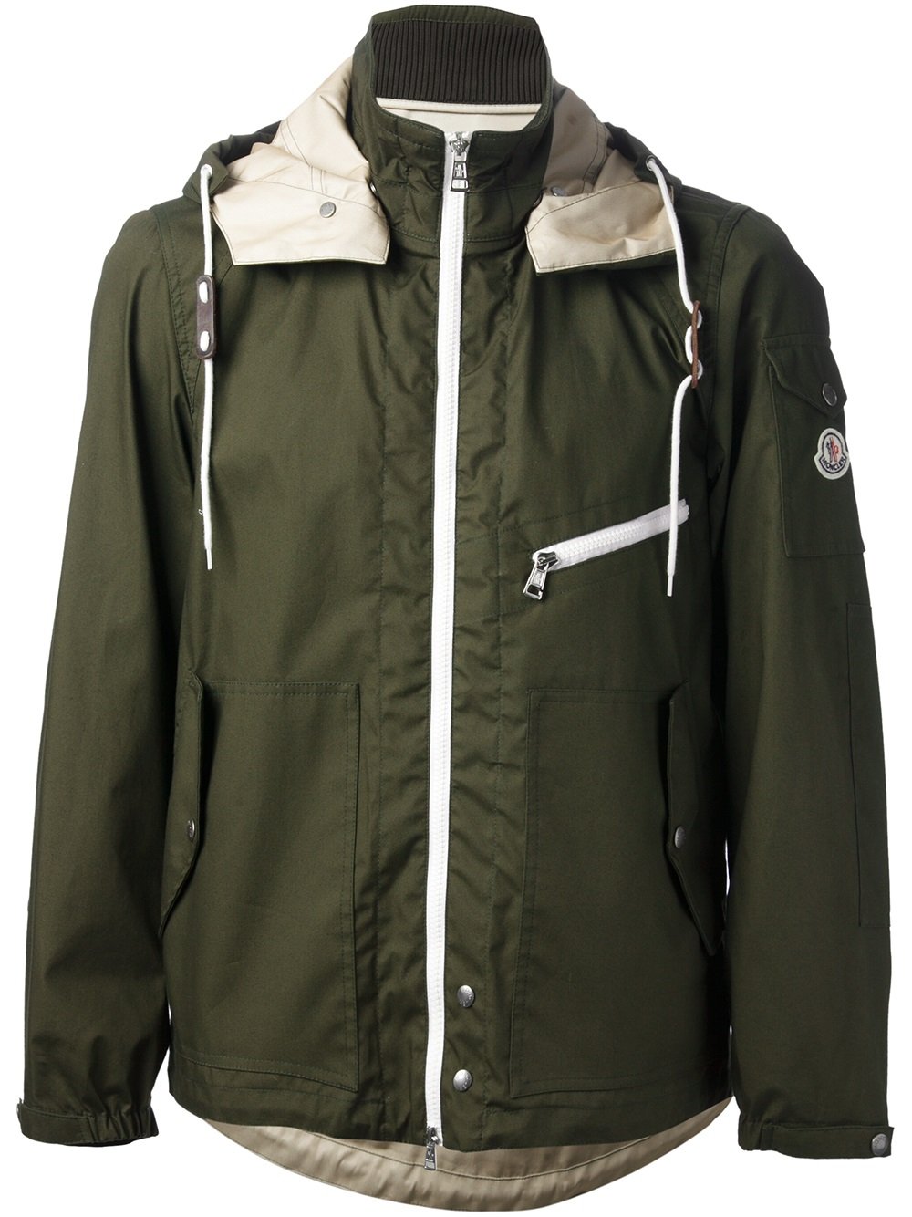 Moncler Lucas Hooded Bicolour Jacket in Green for Men - Lyst