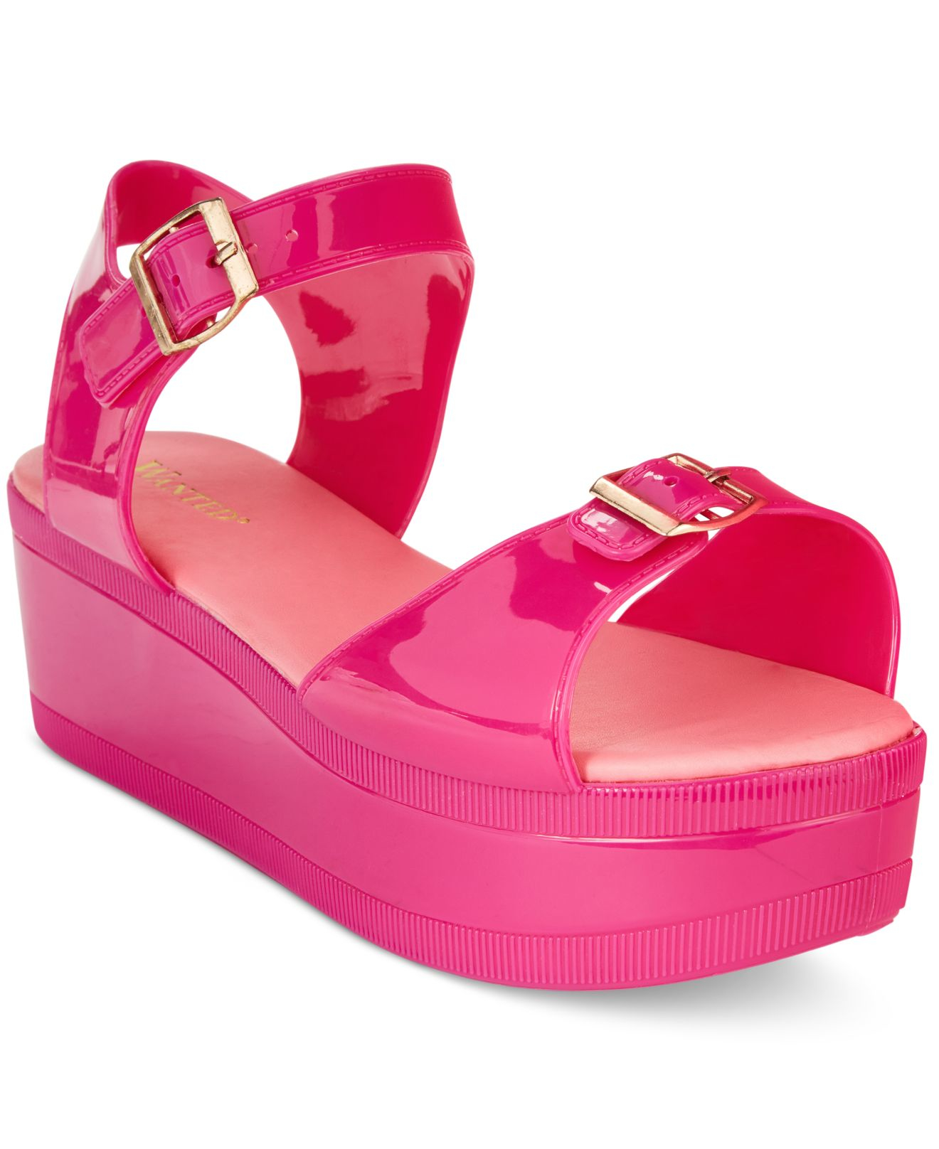 pink flatform sandals