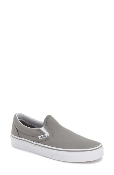 light grey slip on vans