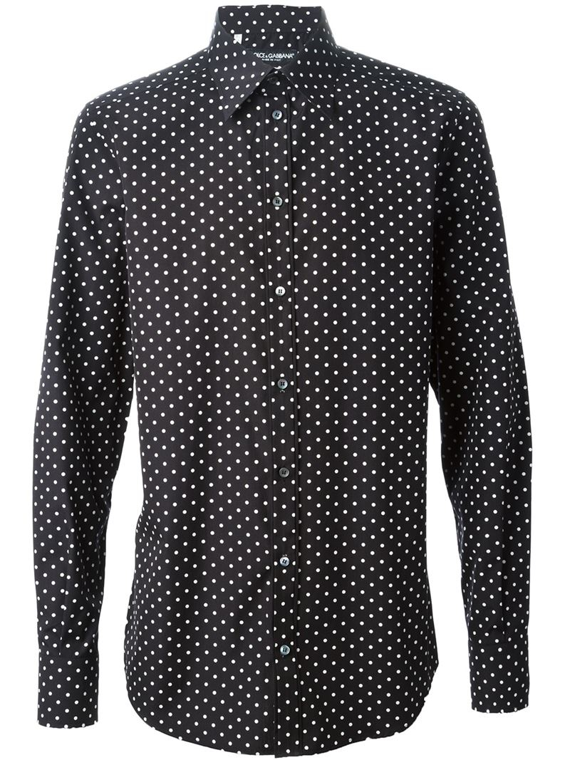 Dolce & Gabbana Polka Dot Shirt in Black for Men - Lyst