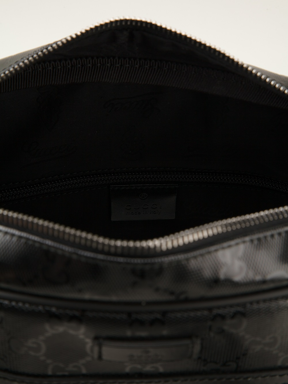 gucci black leather monogram shoulder bag