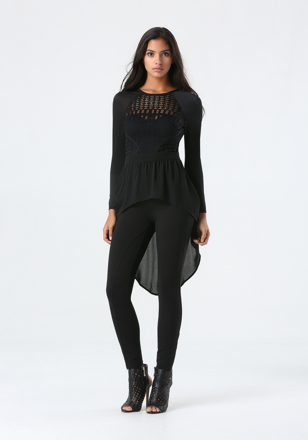 bebe-hi-lo-peplum-tunic-top-in-black-lyst