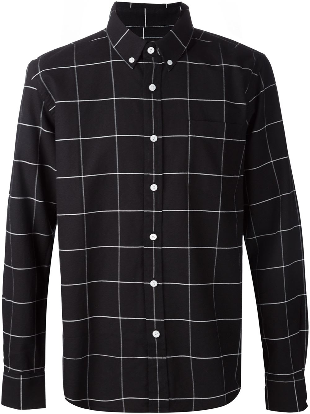 Saturdays NYC Woven Grid Shirt in Black for Men - Lyst
