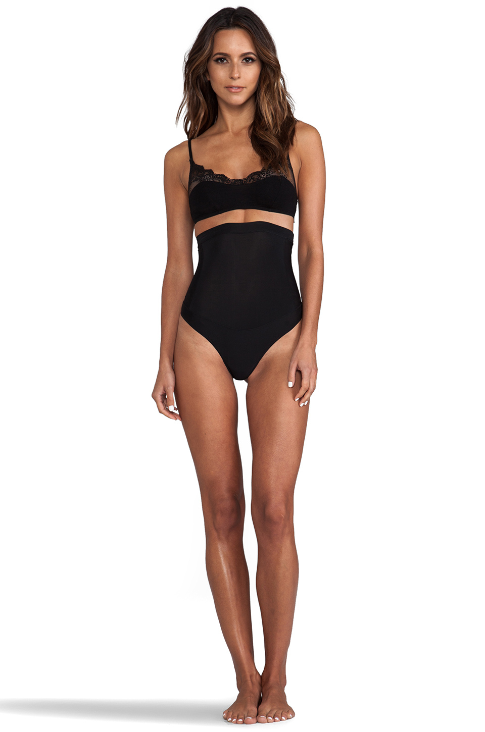 Yummie By Heather Thomson Mindie High Waisted Thong In Black Lyst