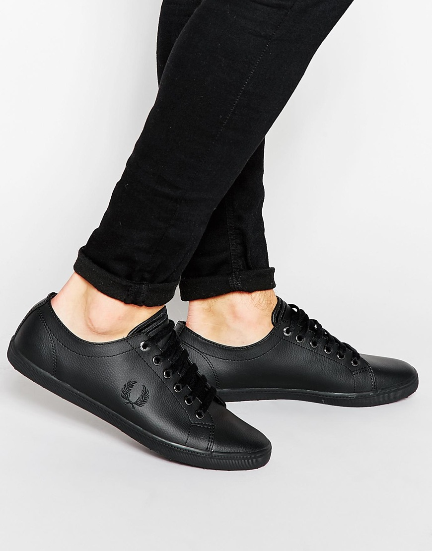 fred perry kingston leather black