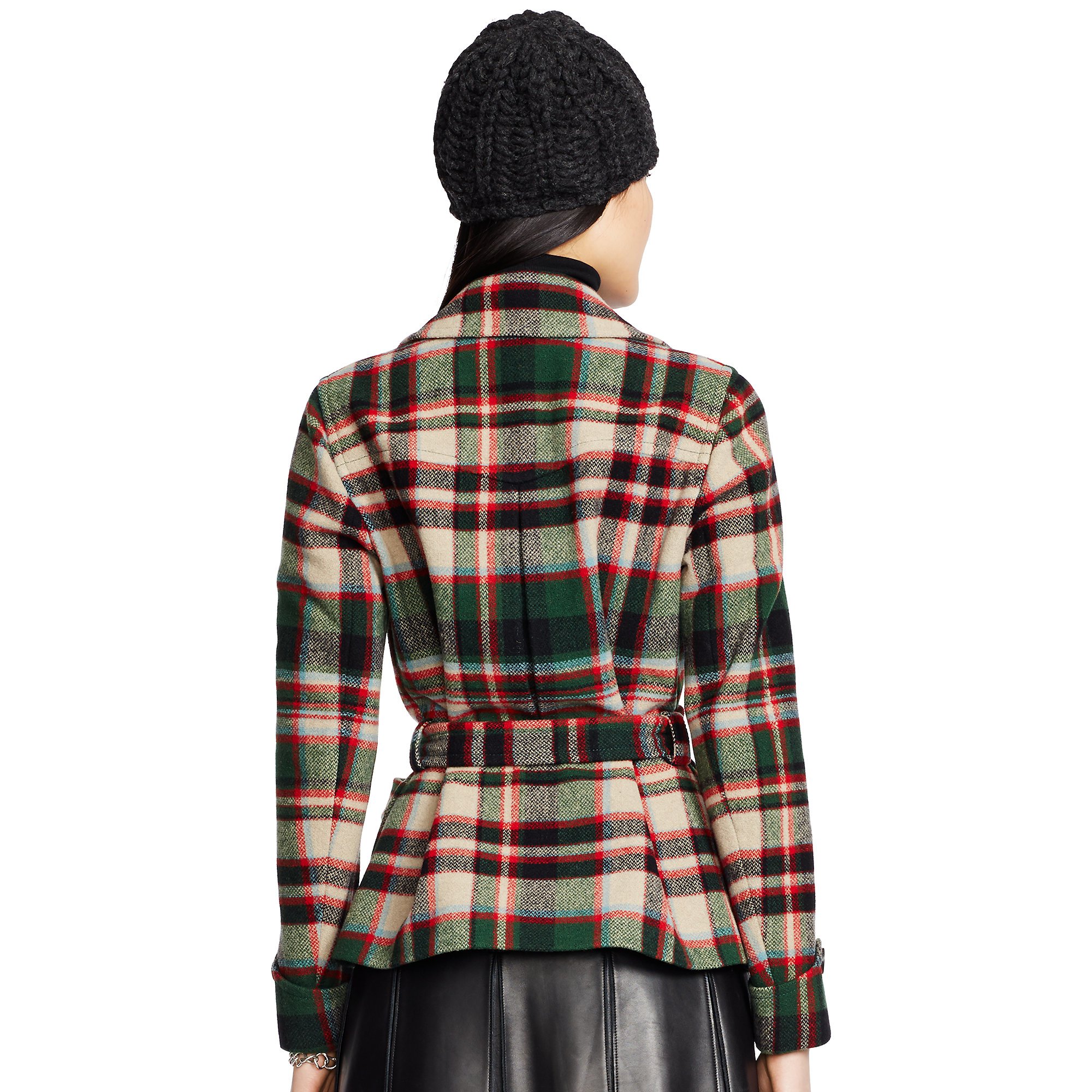 ralph lauren plaid coat women