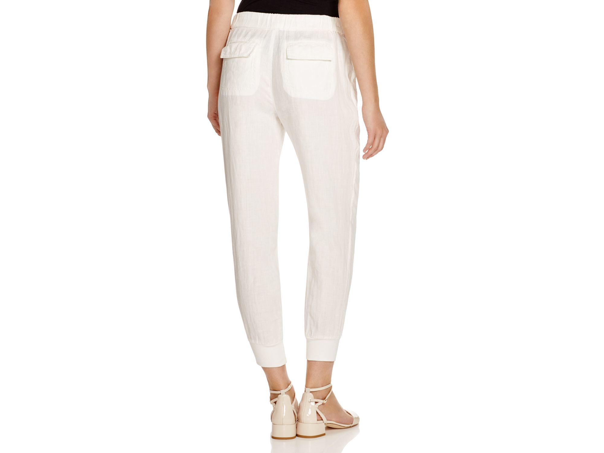 Joie Stuva Linen Jogger Pants in White 