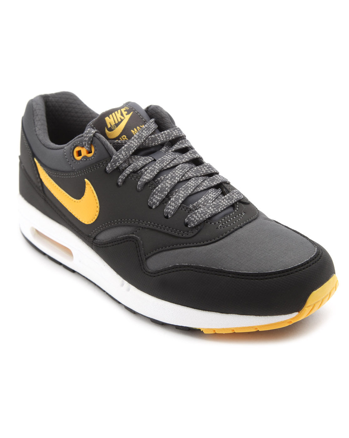 Nike Air Max 1 Dark Grey and Orange Sneakers in Gray for Men (grey) | Lyst