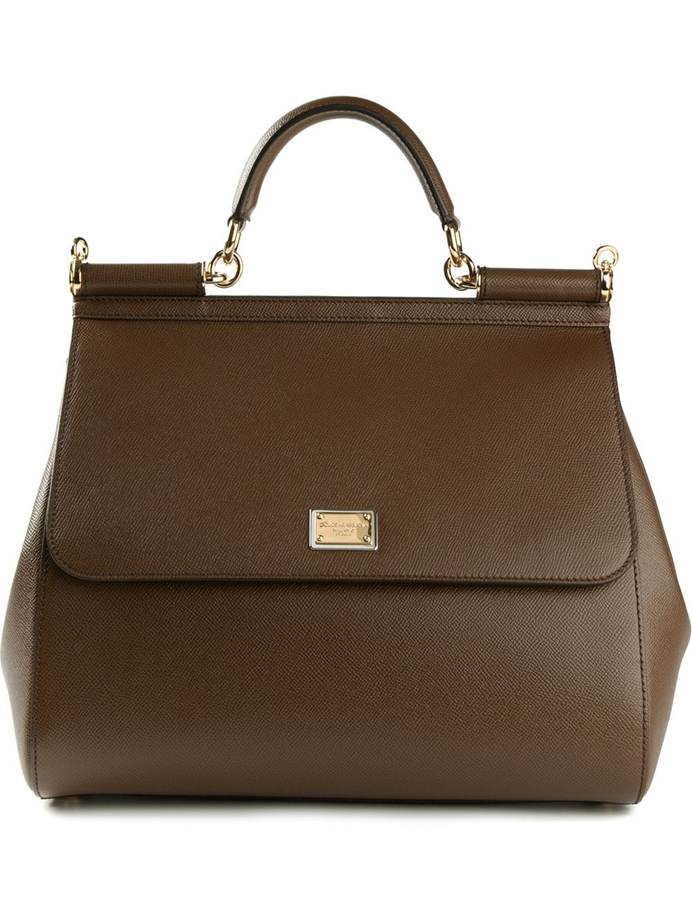 Dolce & Gabbana Large 'Dauphine Sicily' Tote in Brown