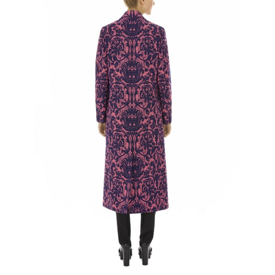 Paul Smith Pink Long Wool Blend Wallpaper Jacquard Coat Lyst