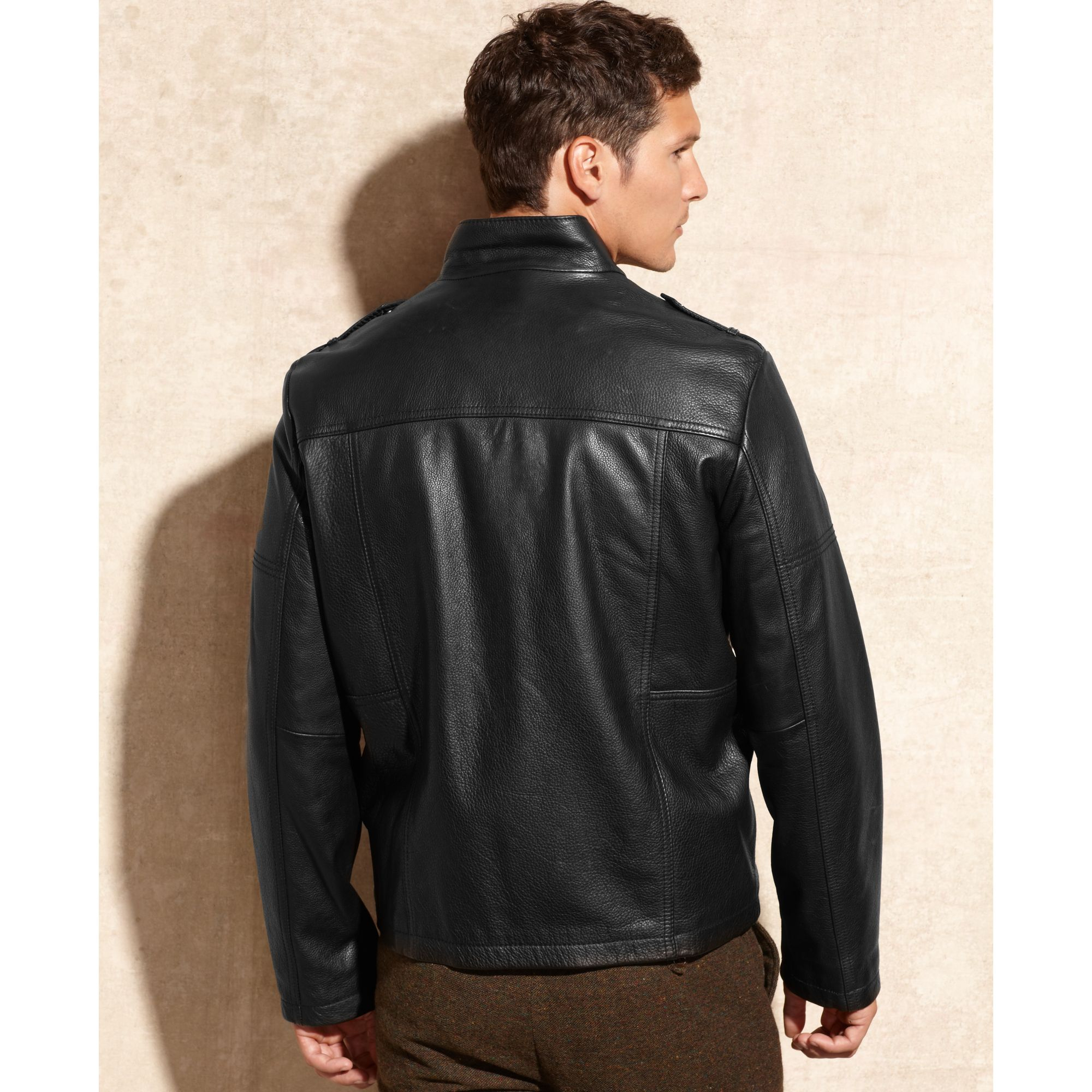 Cole Leather Jacket in Black for Men Lyst