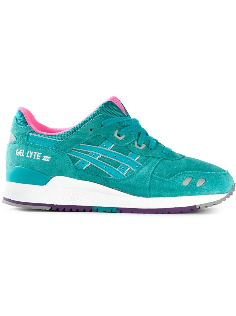 Lyst Asics Panelled LaceUp Sneakers in Green