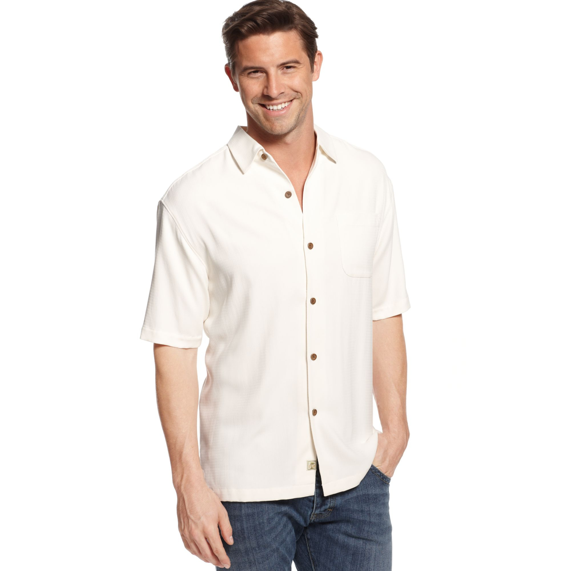 Tommy bahama Grand Marlin Rum Silk Shirt in White for Men | Lyst