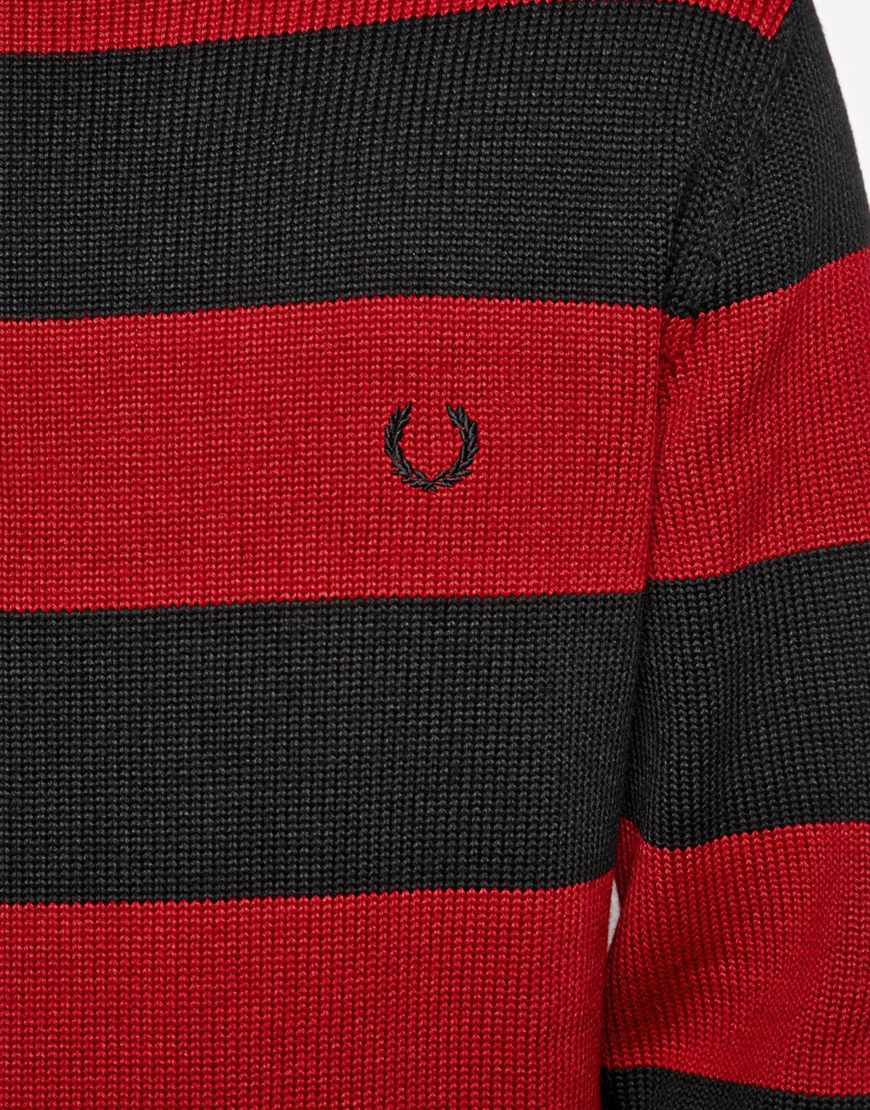 Fred Perry Cotton Laurel Wreath Jumper With Stripe in Red (Black) for Men -  Lyst