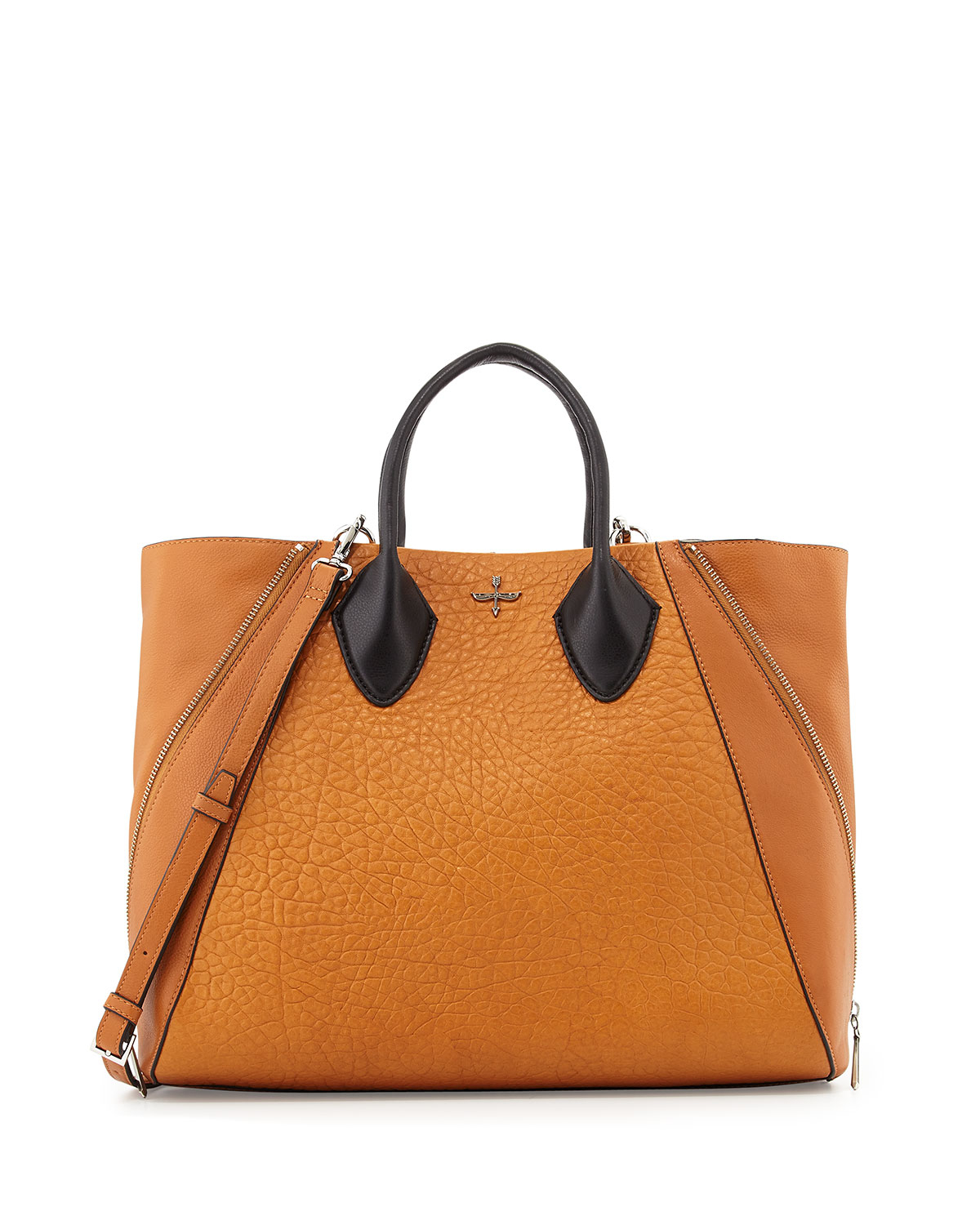 Pour la victoire Yves Pebbled Leather Tote Bag in Brown | Lyst