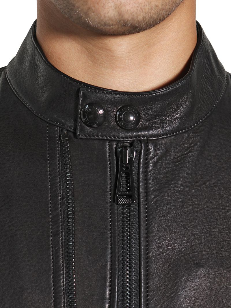 Belstaff Holbrook Leather Moto Jacket in Black for Men - Lyst