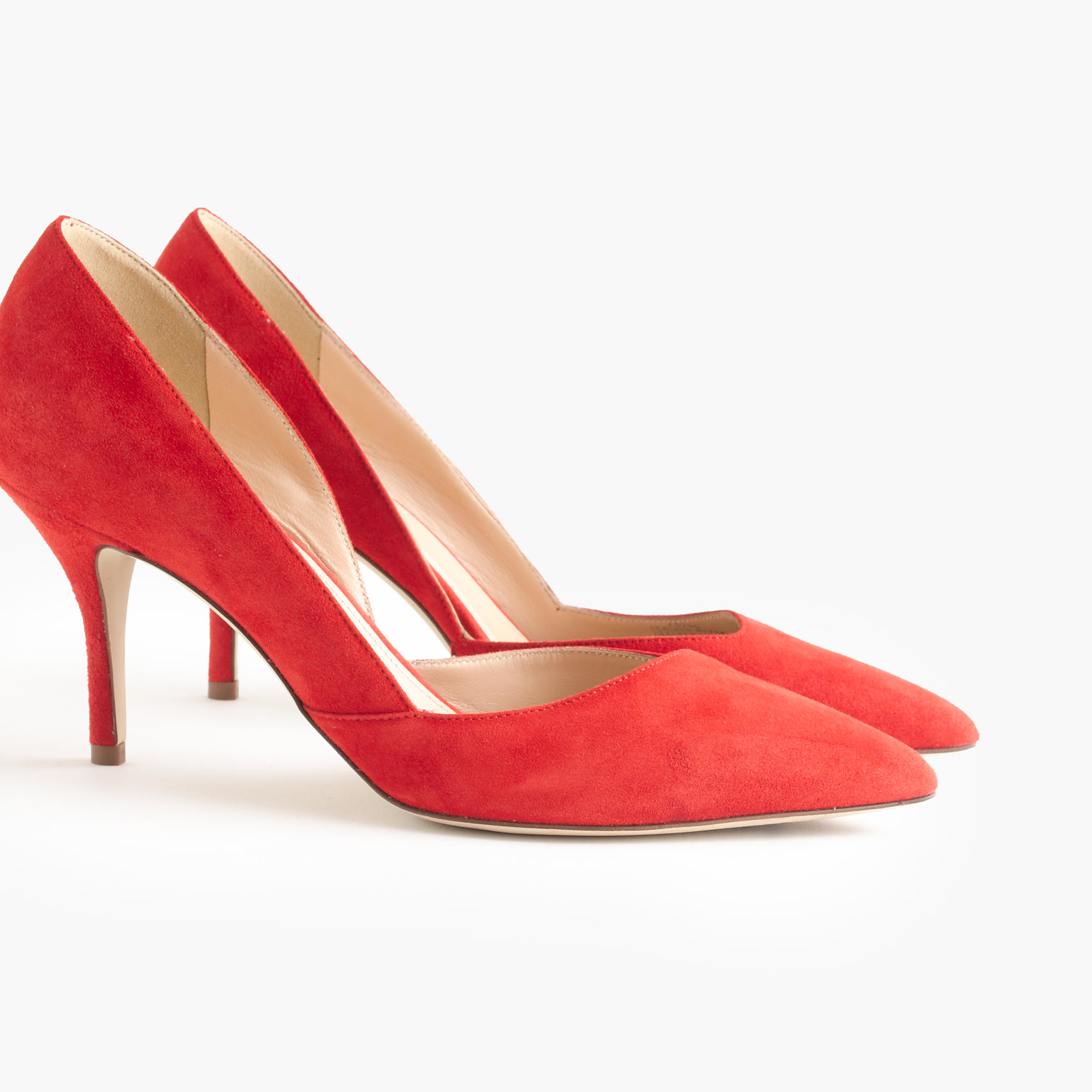 J.crew Colette Suede D'orsay Pumps in Red (california poppy) | Lyst