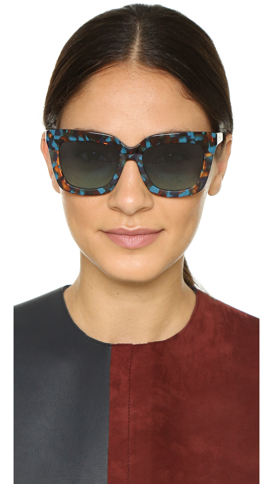 Michael Kors Square Sunglasses - Burgundy Tortoise/warm Brown in Blue | Lyst