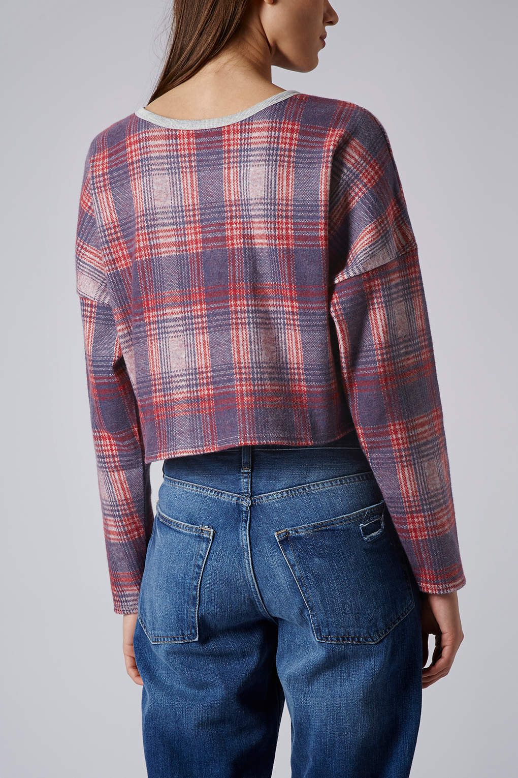 TOPSHOP Laundry Check Sweat in Red - Lyst