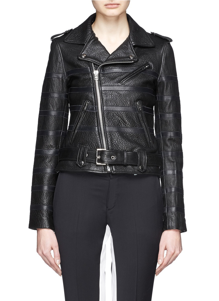 Lyst - Each X Other X Naco Paris Stripe Leather Biker Jacket in Black